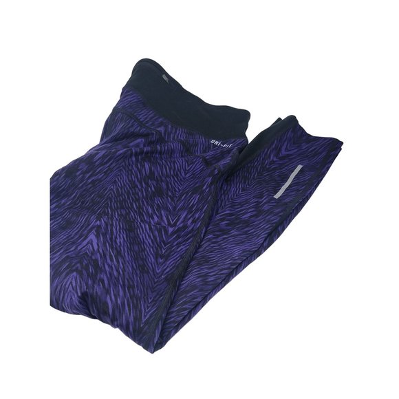 Nike Workout Leggings Purple Black Running Yoga Pants Women's Size Medium‎ - Picture 1 of 6